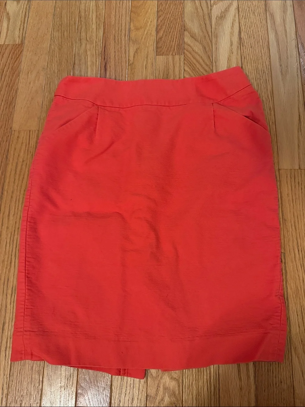 J. Crew Coral-Red Pencil Skirt
